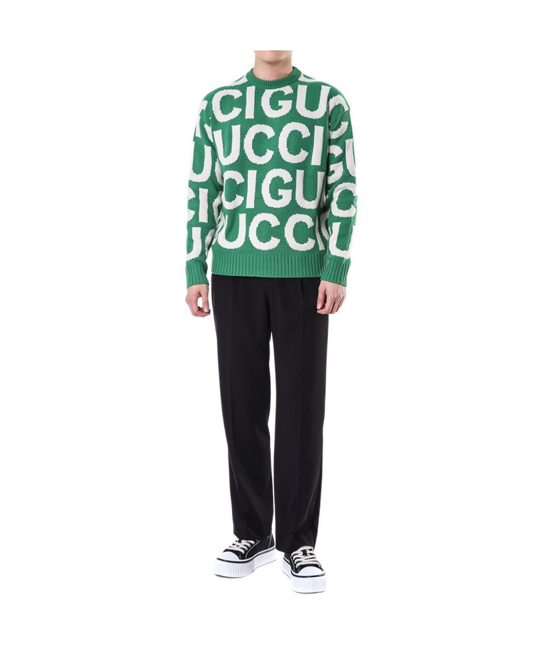GUCCI Зеленый джемпер / свитер, фото 3