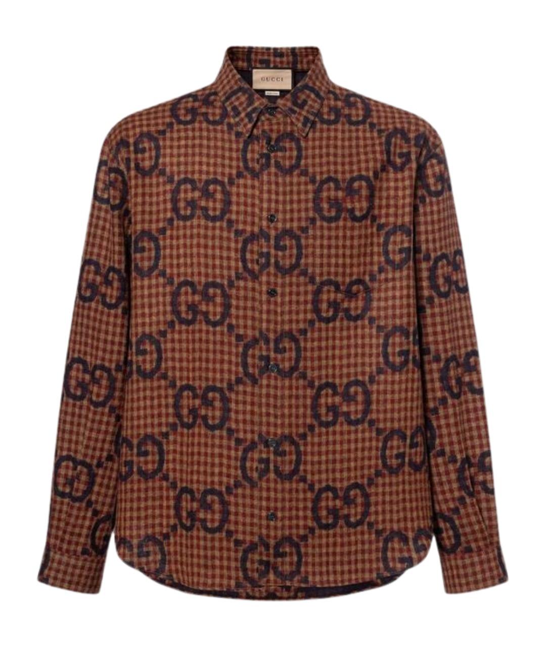 GUCCI Коричневая кэжуал рубашка, фото 1