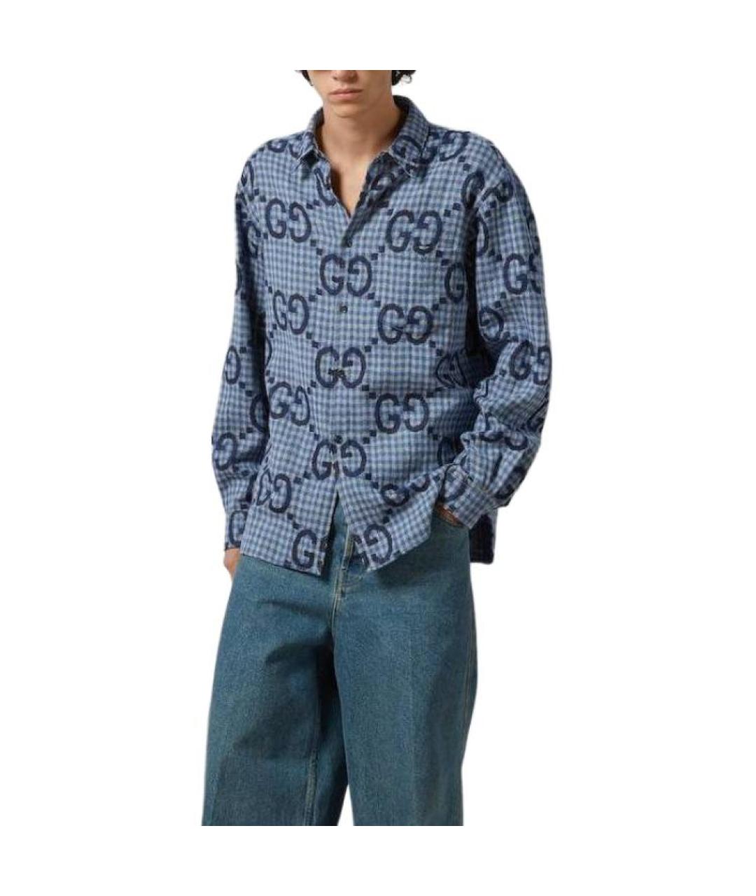 GUCCI Голубая кэжуал рубашка, фото 4