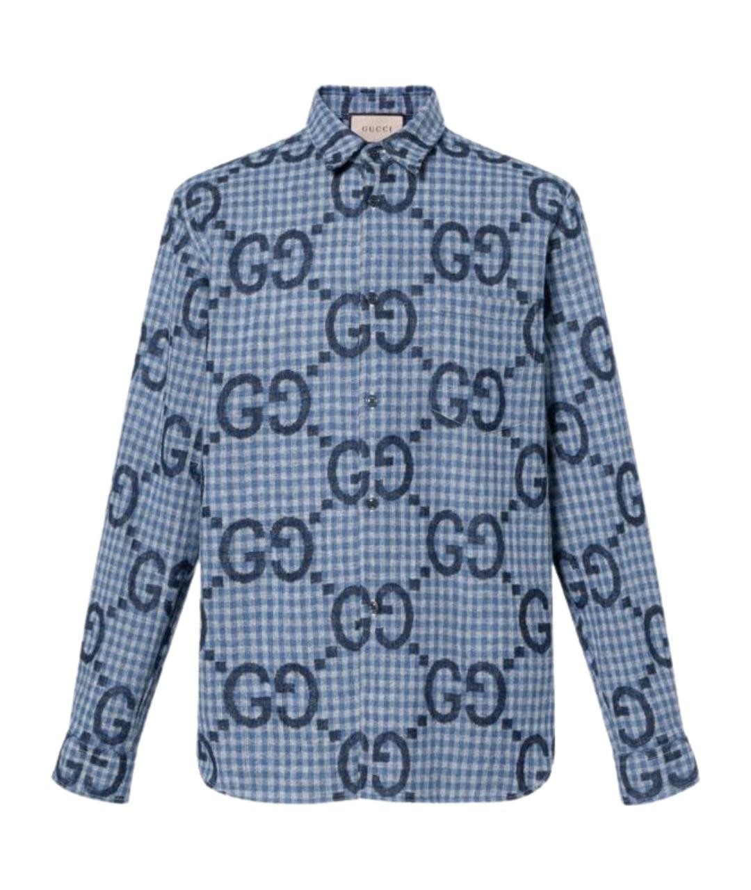 GUCCI Голубая кэжуал рубашка, фото 1