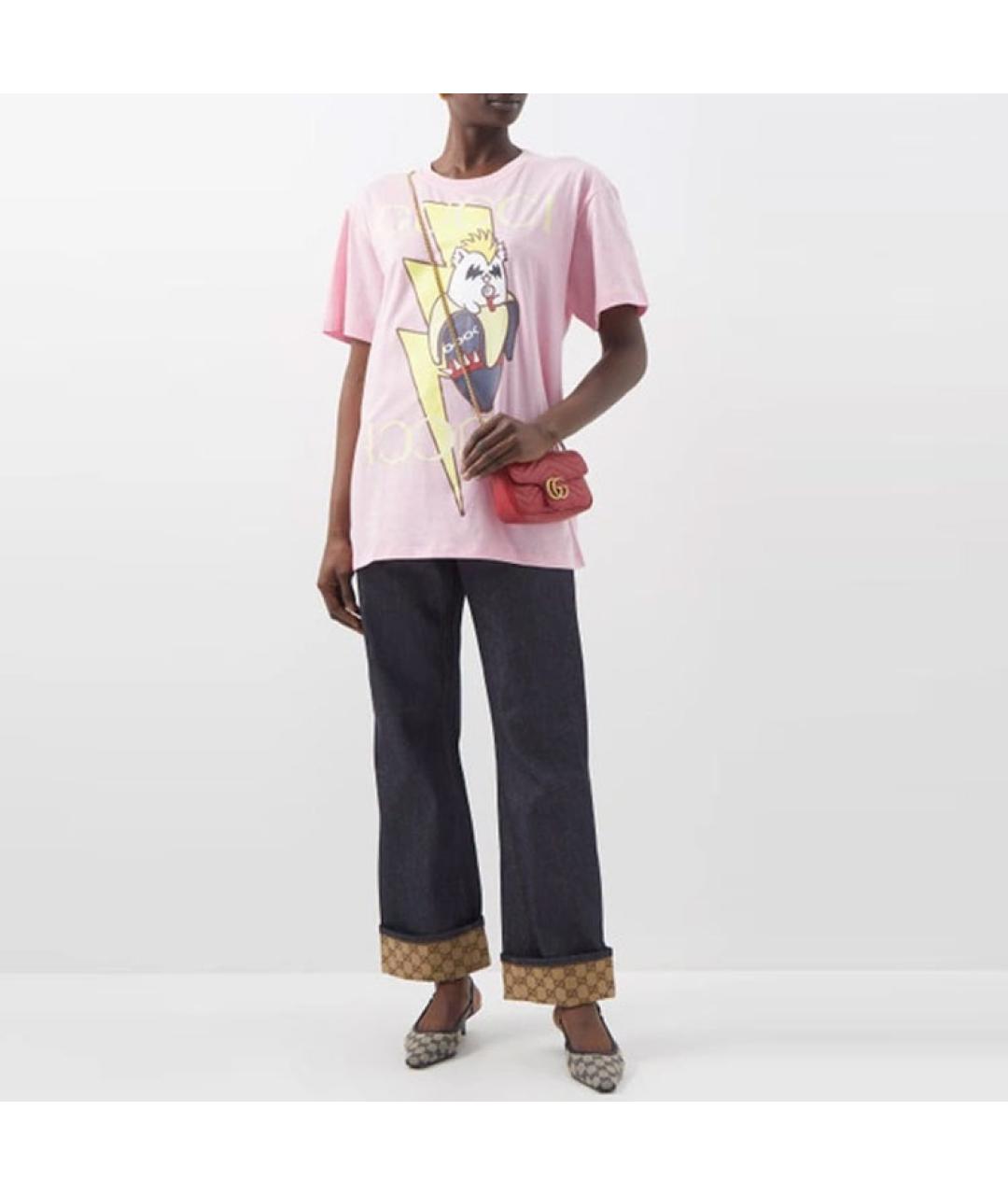 GUCCI Розовая футболка, фото 3