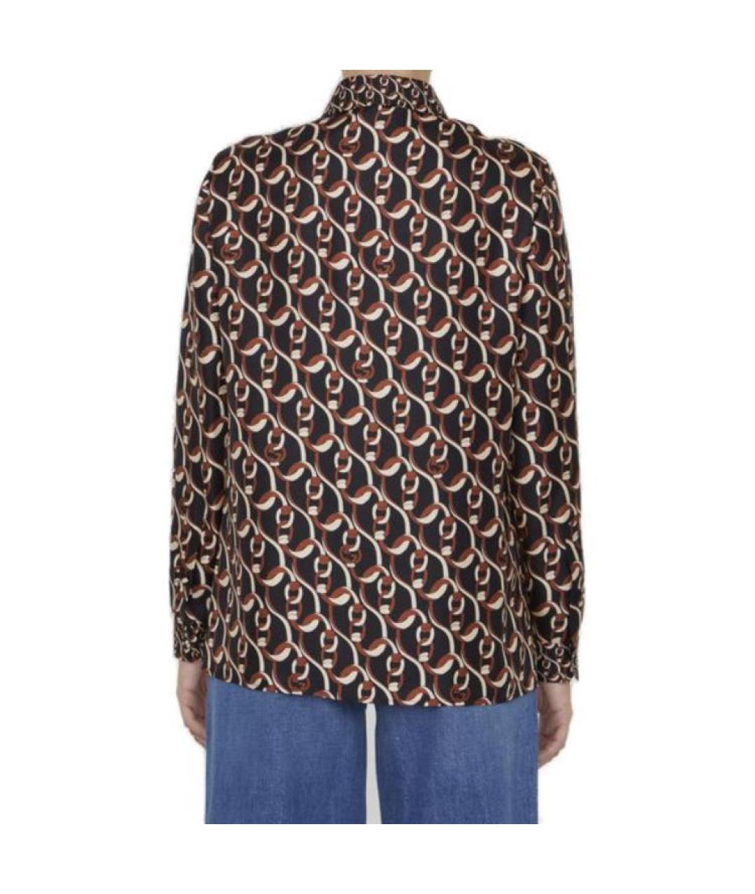 GUCCI Коричневая шелковая рубашка, фото 3