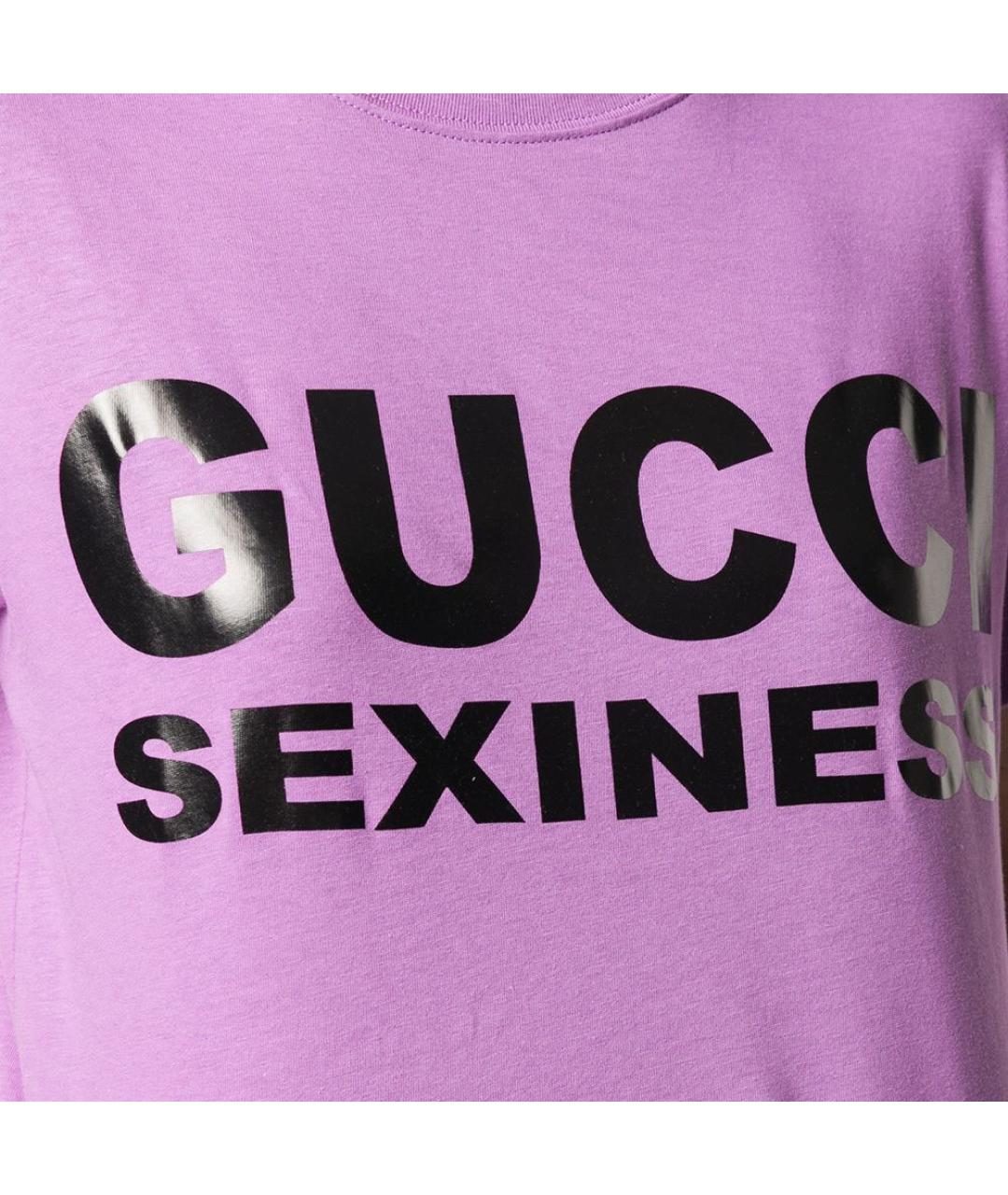 GUCCI Фиолетовая хлопковая футболка, фото 4