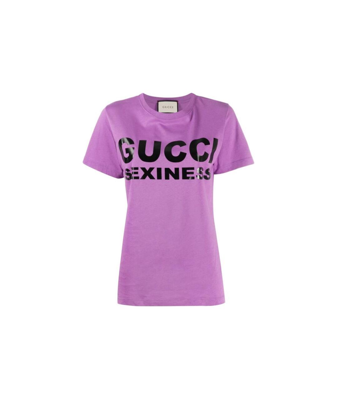 GUCCI Фиолетовая хлопковая футболка, фото 5