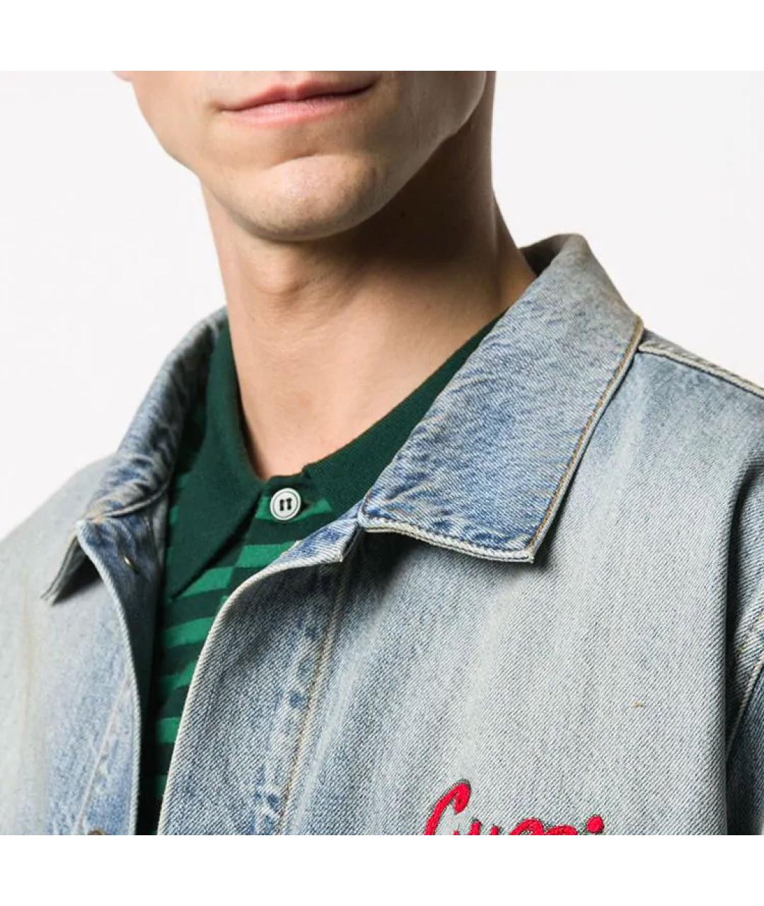 GUCCI Голубая деним куртка, фото 5