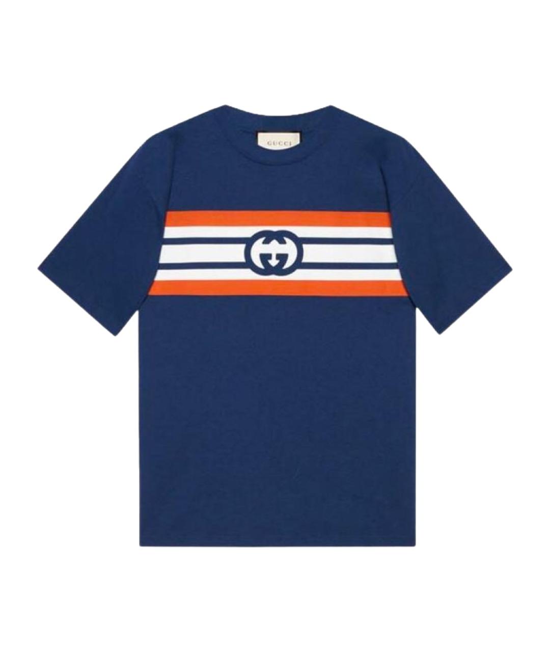 GUCCI Синяя футболка, фото 1