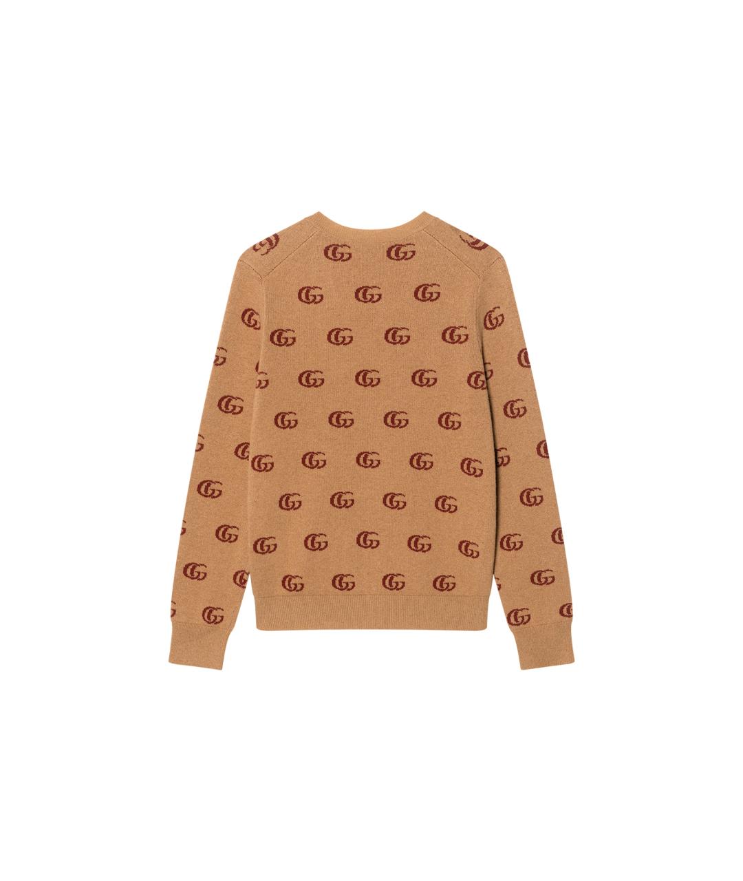 GUCCI Бежевый шерстяной джемпер / свитер, фото 2