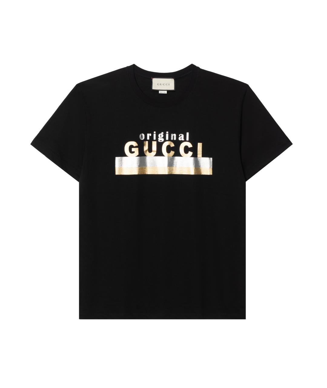 GUCCI Черная хлопковая футболка, фото 1