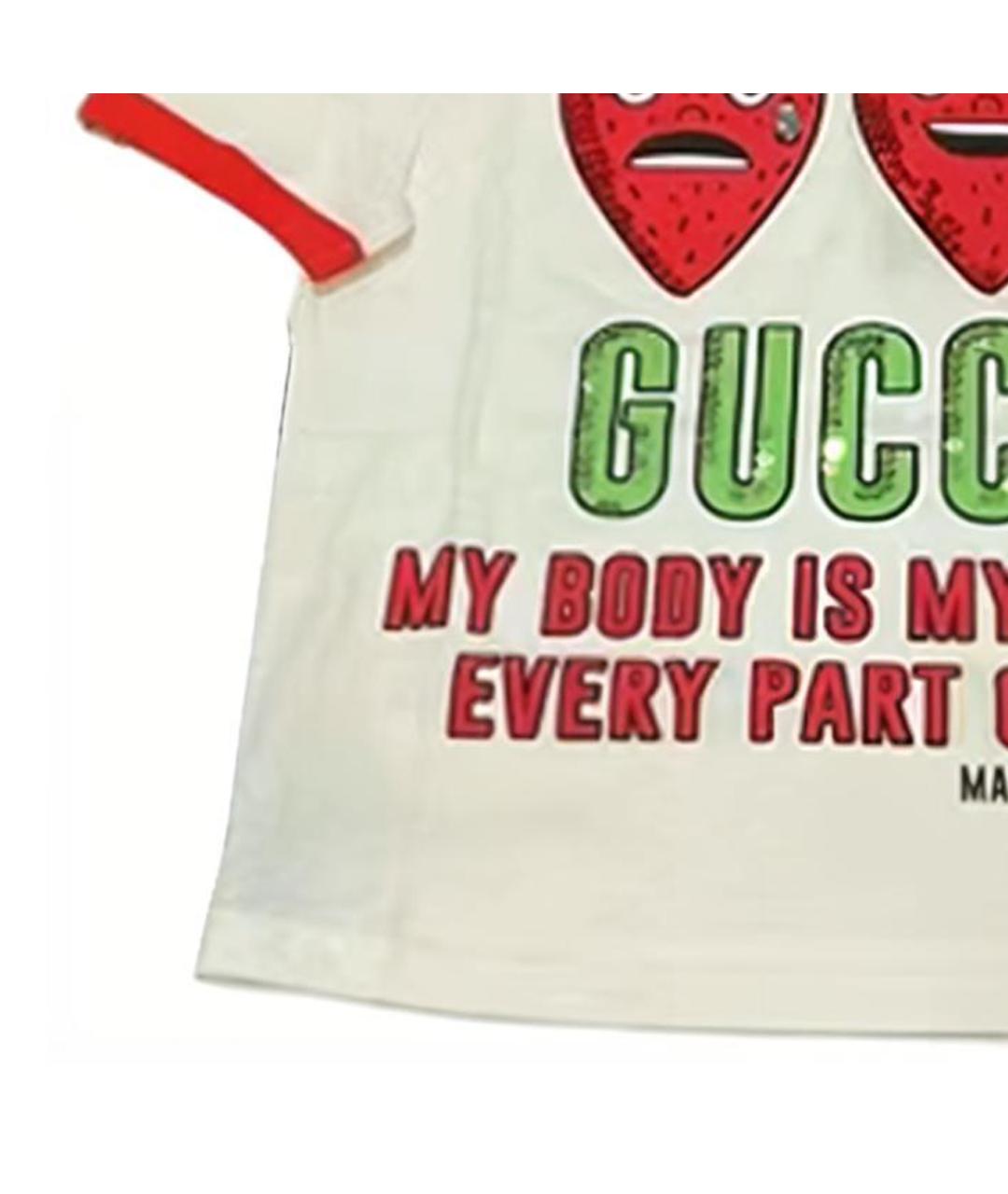 GUCCI Белая футболка, фото 4