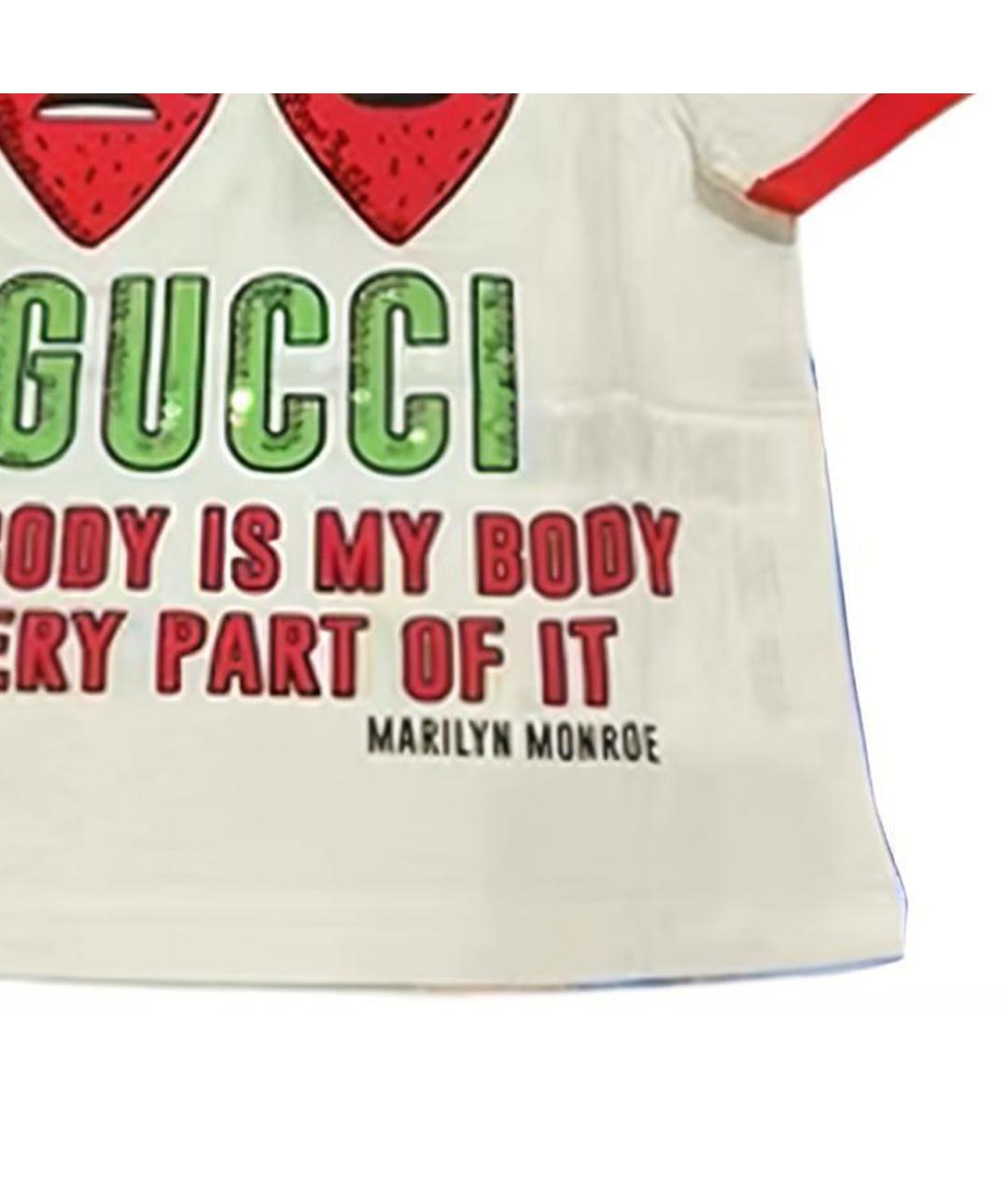 GUCCI Белая футболка, фото 5