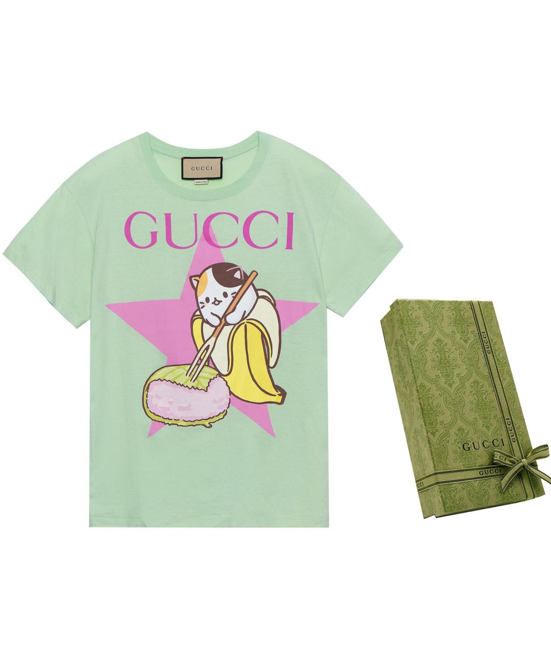 GUCCI Салатовая футболка, фото 4