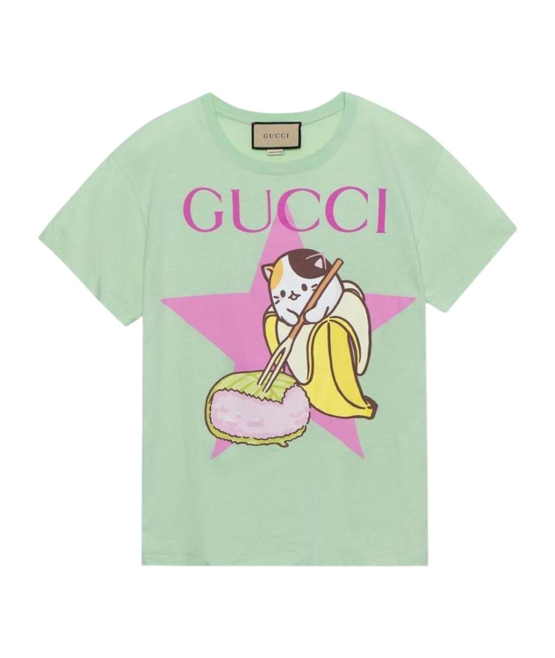GUCCI Салатовая футболка, фото 1