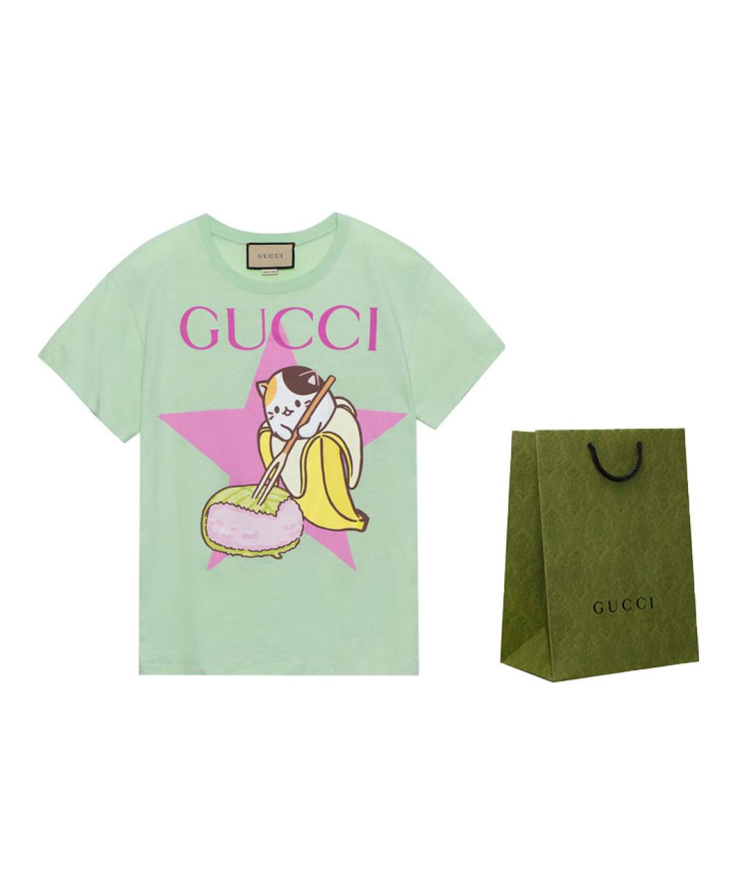 GUCCI Салатовая футболка, фото 3