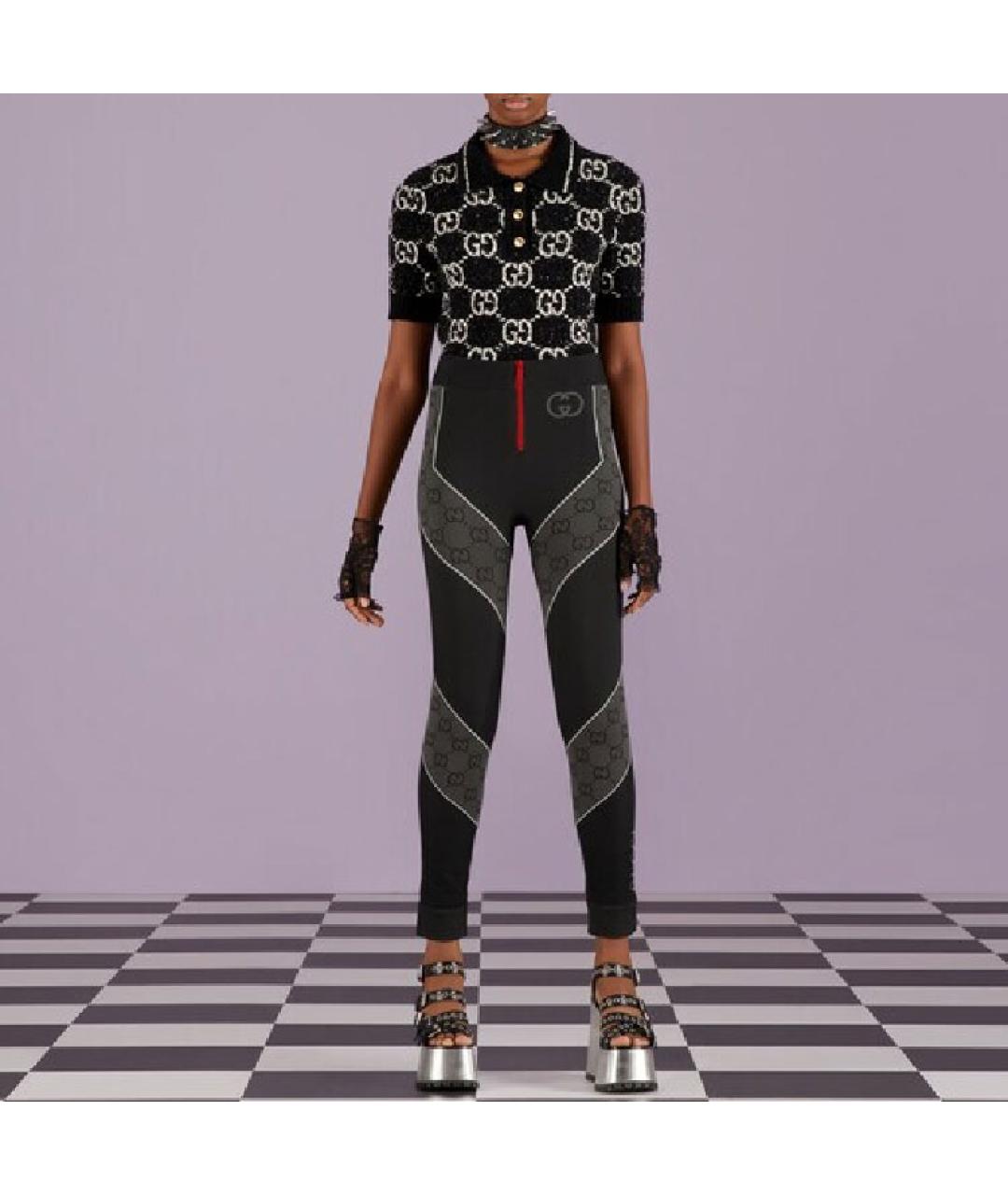 GUCCI Черная хлопковая футболка, фото 2