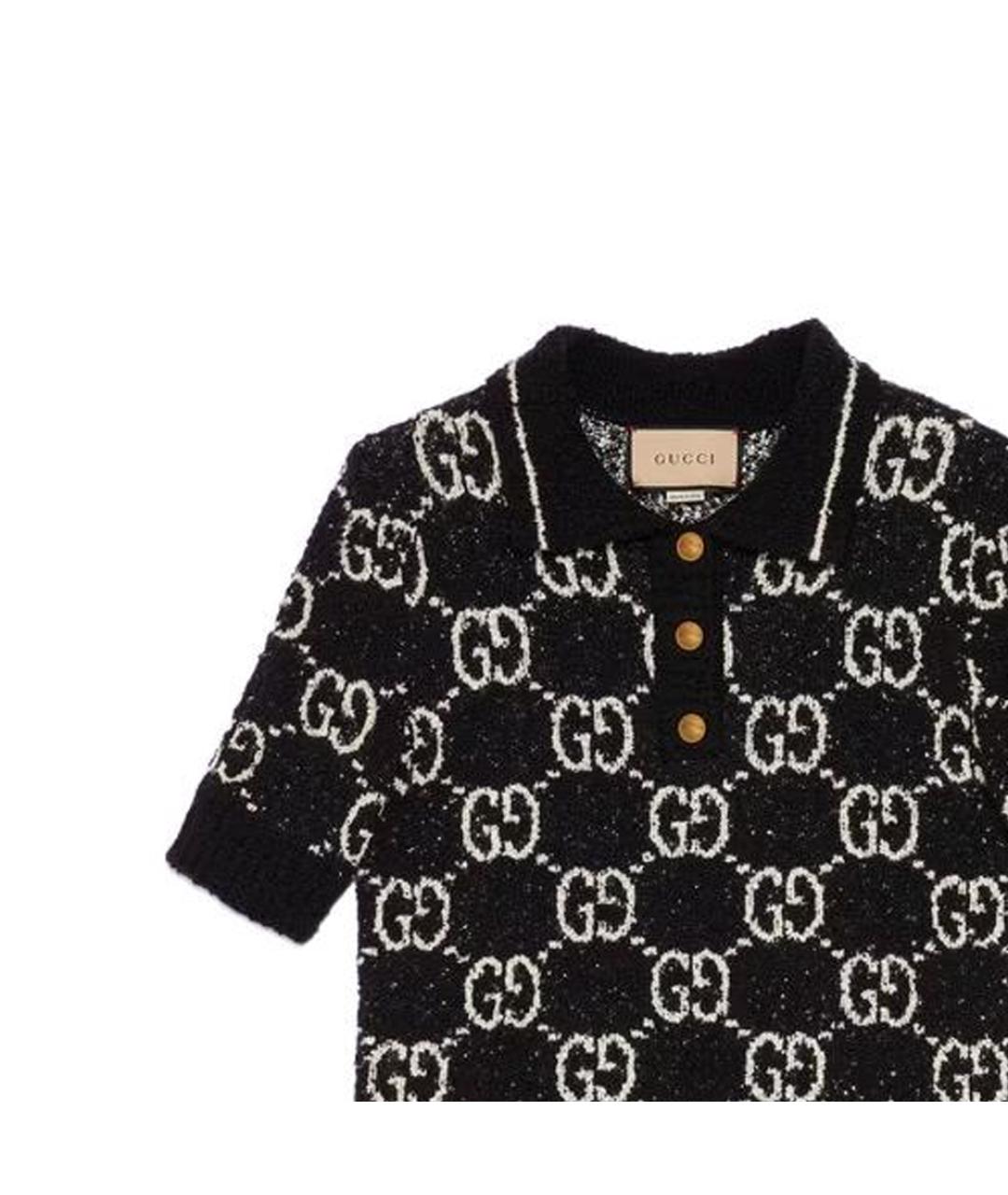 GUCCI Черная хлопковая футболка, фото 5