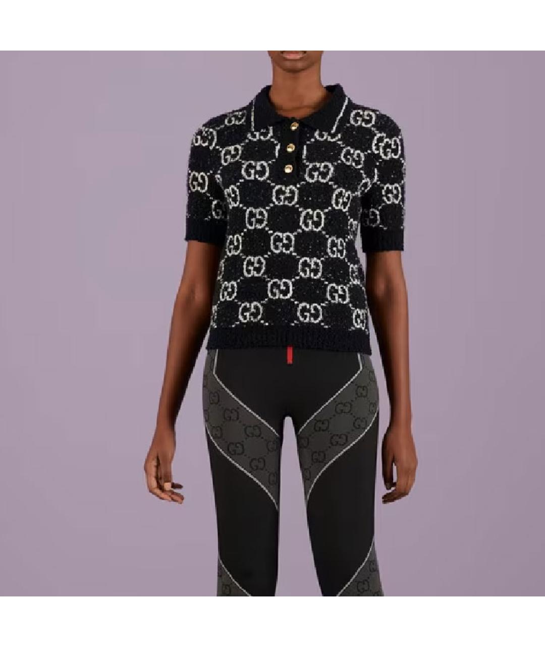 GUCCI Черная хлопковая футболка, фото 3