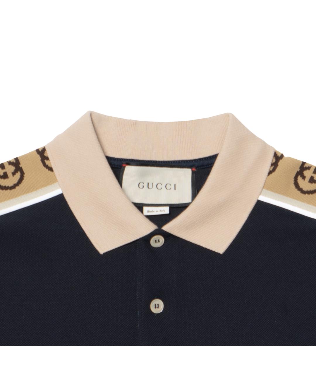 GUCCI Темно-синее поло с коротким рукавом, фото 5