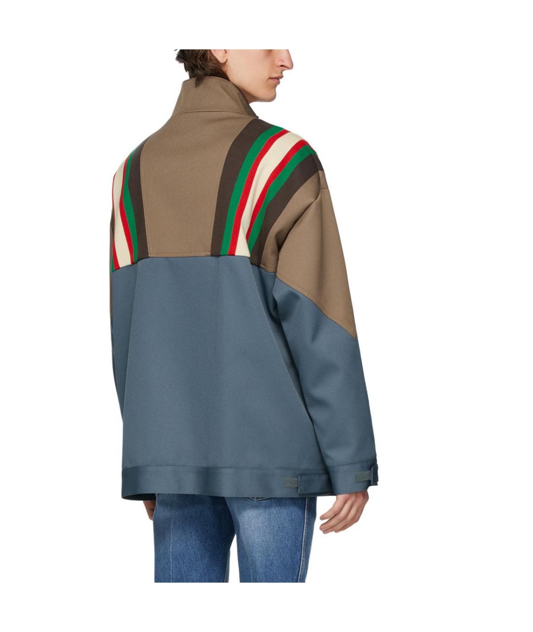 GUCCI Синяя полиэстеровая куртка, фото 4
