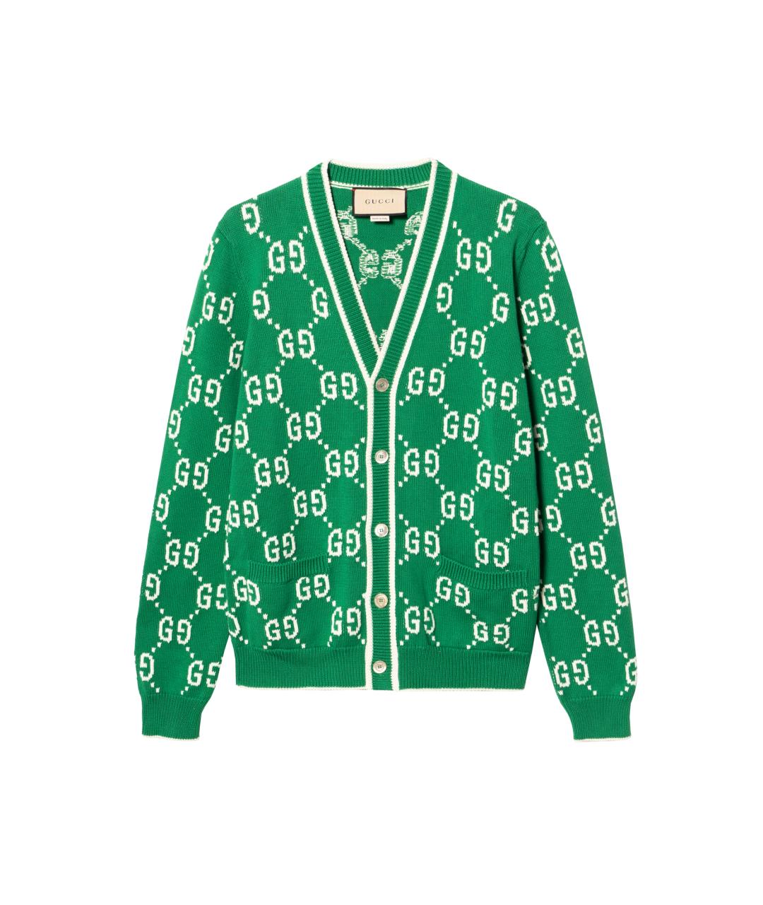 GUCCI Зеленый хлопковый кардиган, фото 1