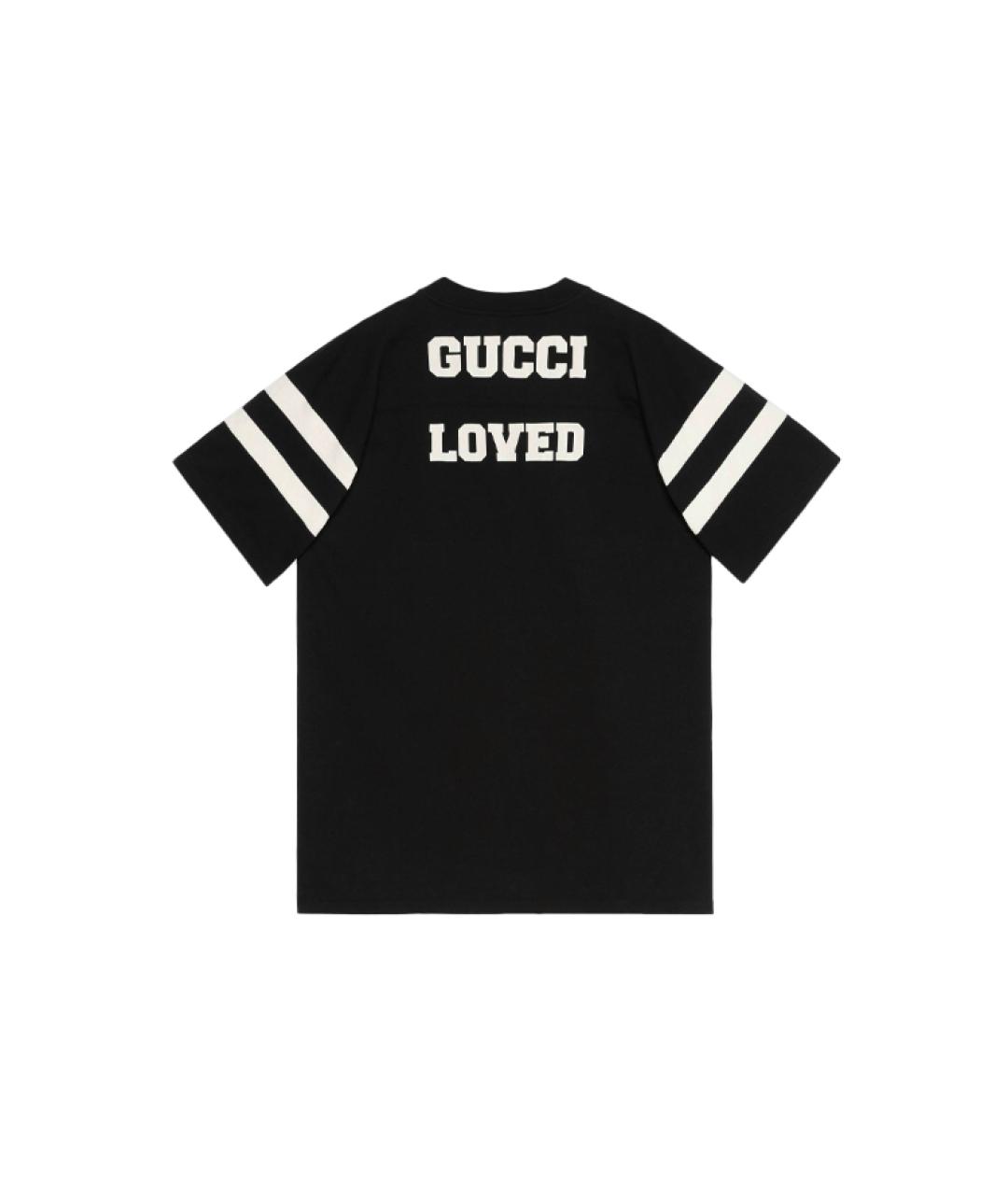 GUCCI Черная хлопковая футболка, фото 2