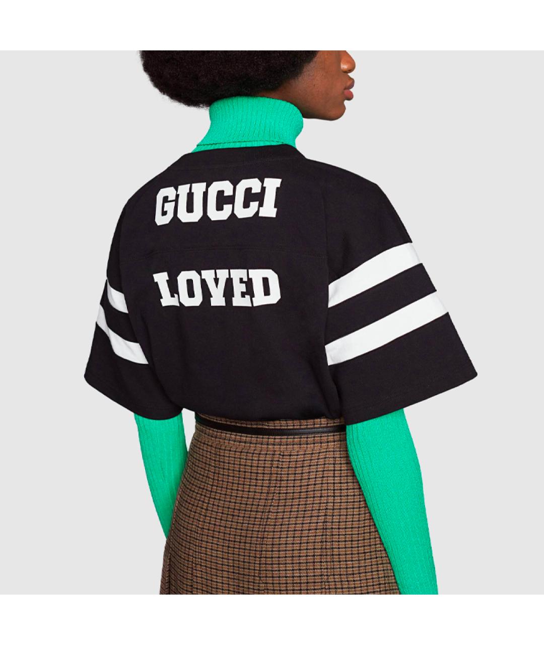 GUCCI Черная хлопковая футболка, фото 5