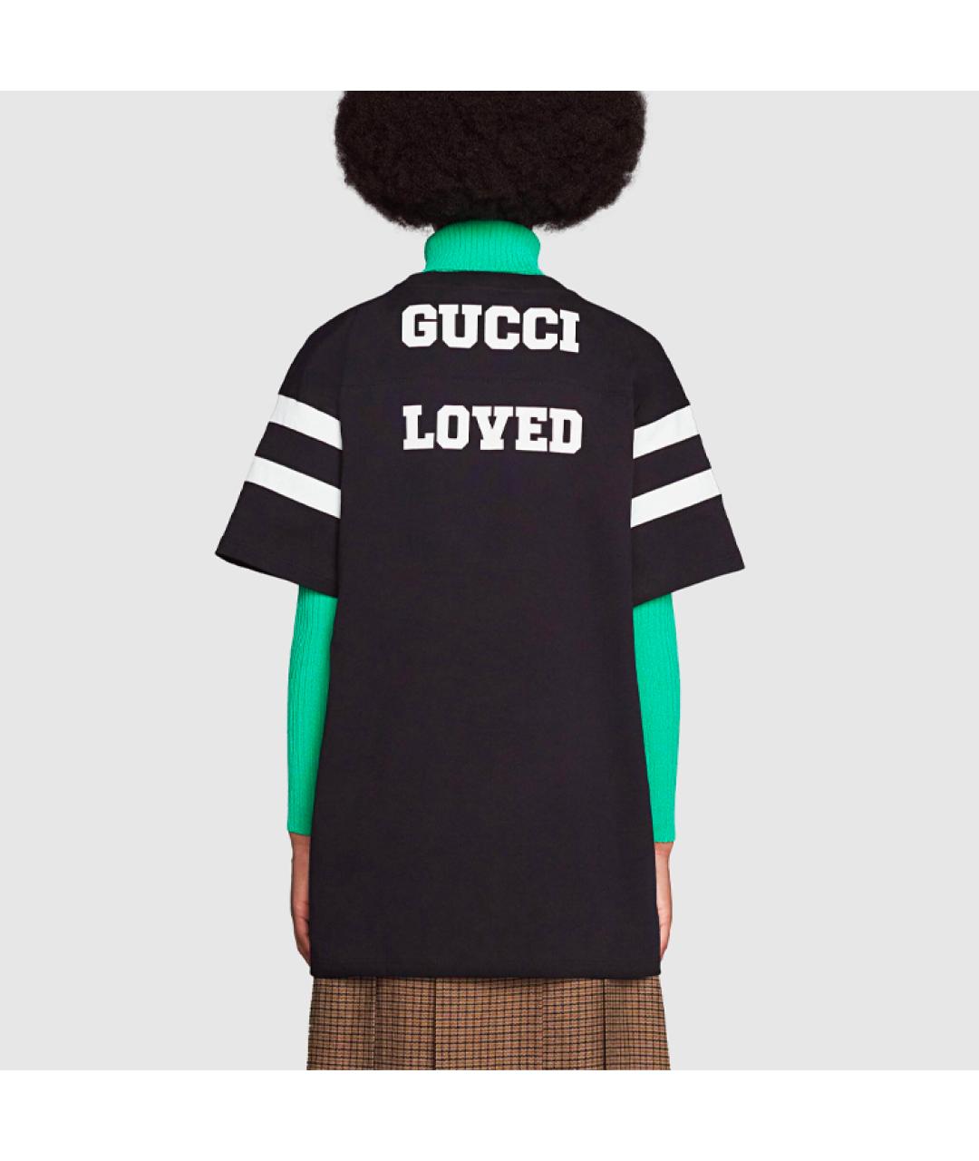 GUCCI Черная хлопковая футболка, фото 4