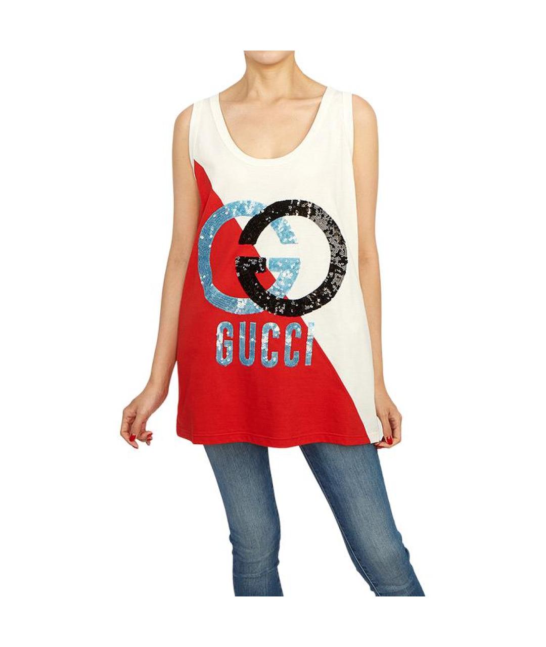 GUCCI Белая майка, фото 3