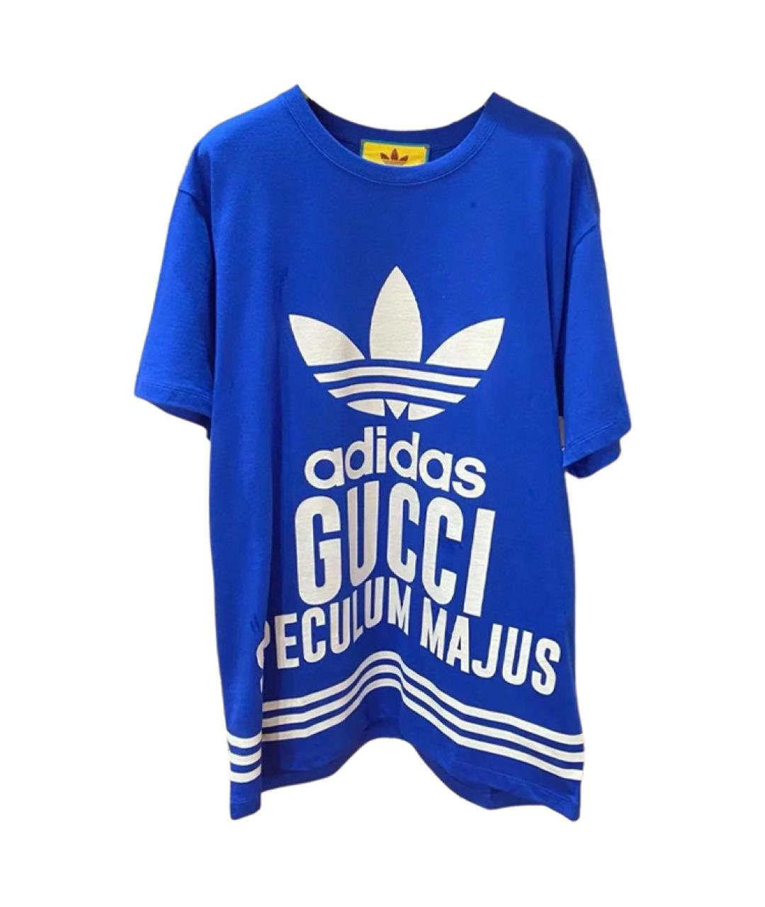 GUCCI Темно-синяя хлопковая футболка, фото 1