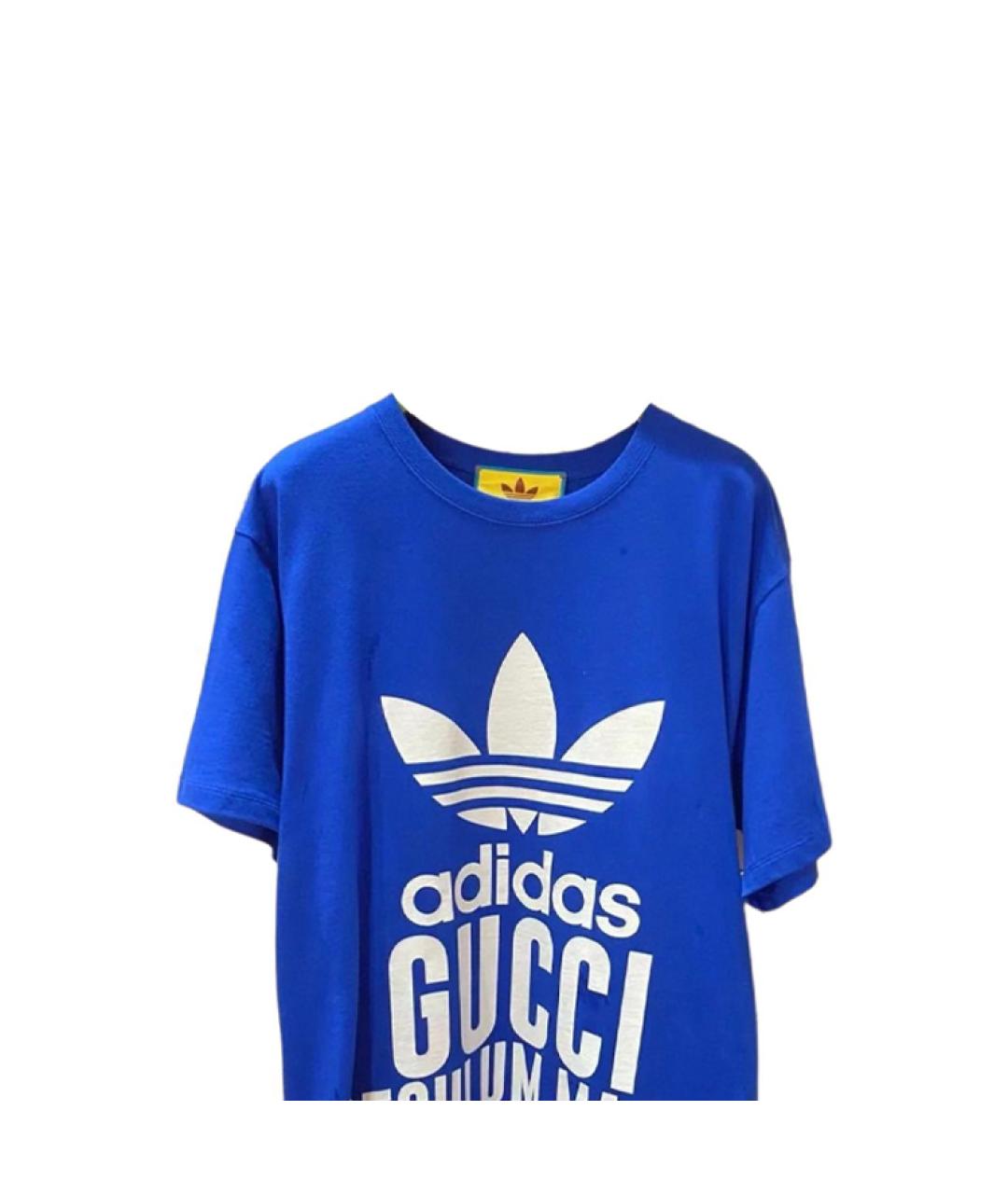 GUCCI Темно-синяя хлопковая футболка, фото 2