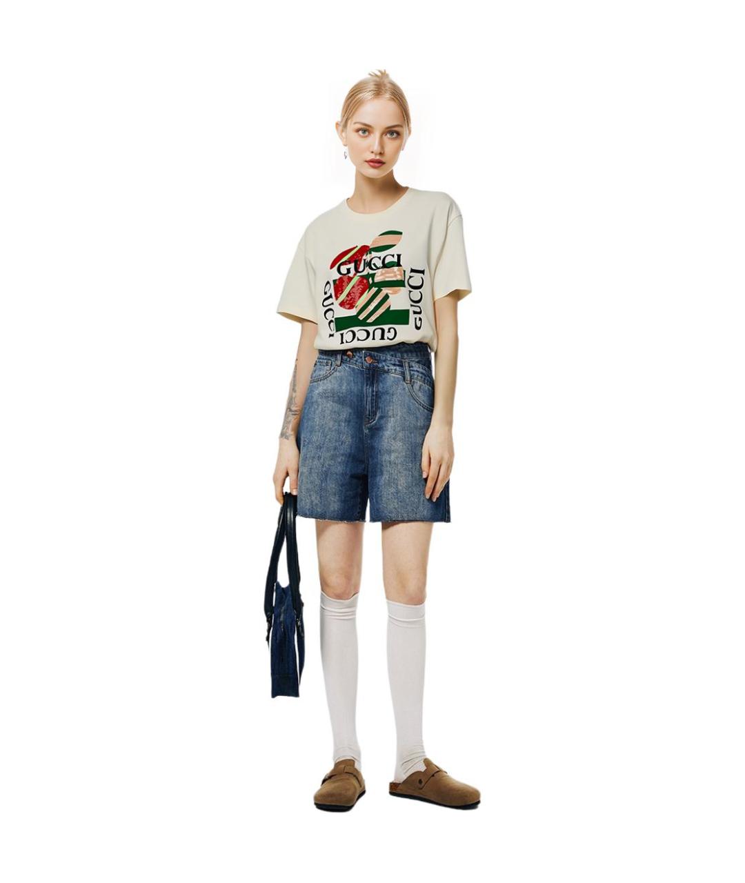 GUCCI Бежевая футболка, фото 4