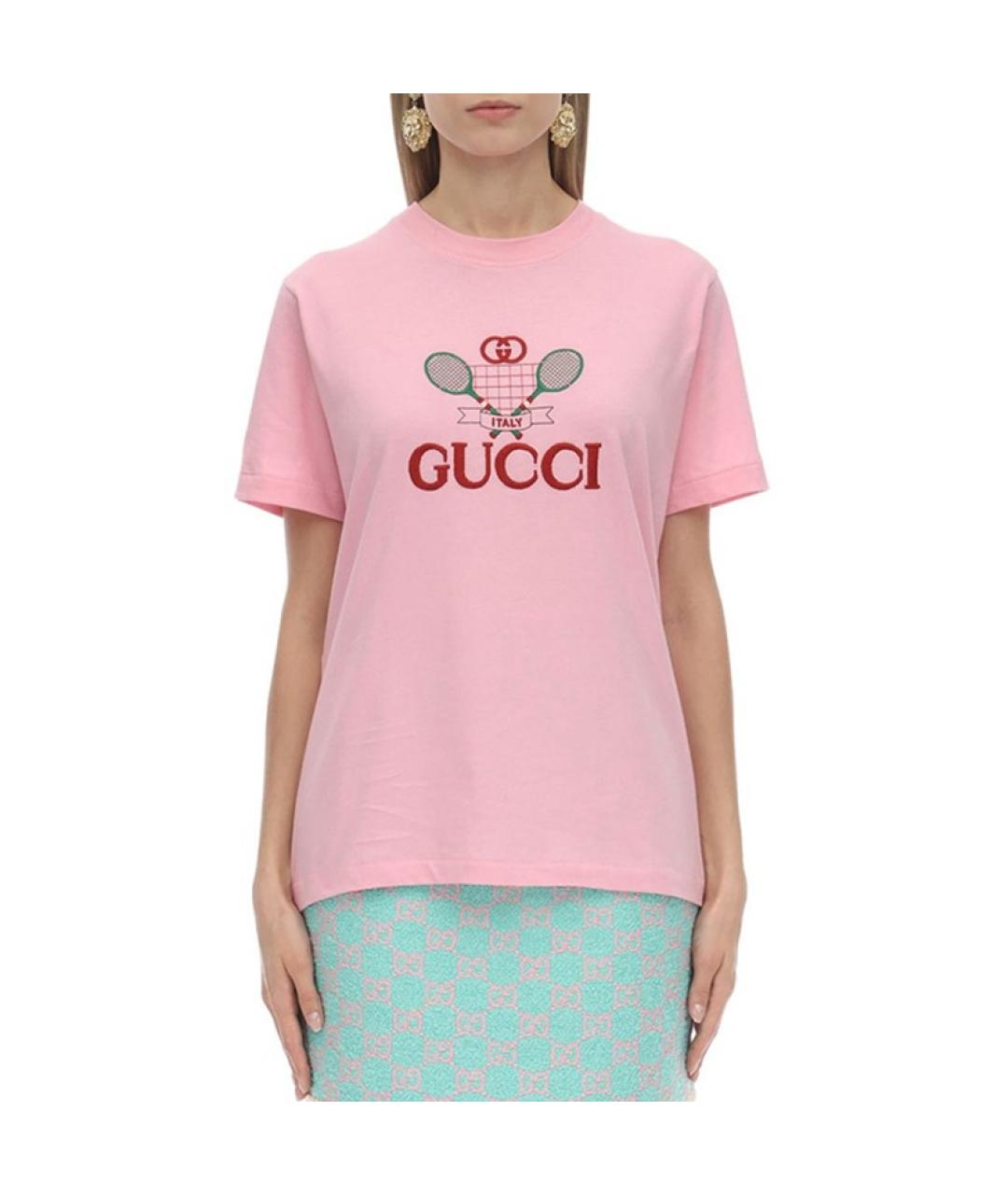 GUCCI Розовая футболка, фото 3