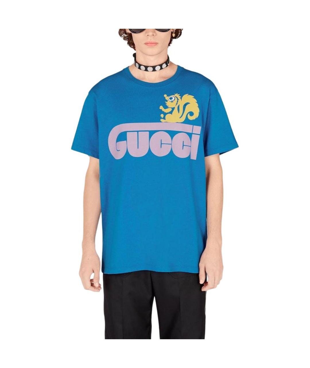 GUCCI Синяя футболка, фото 2