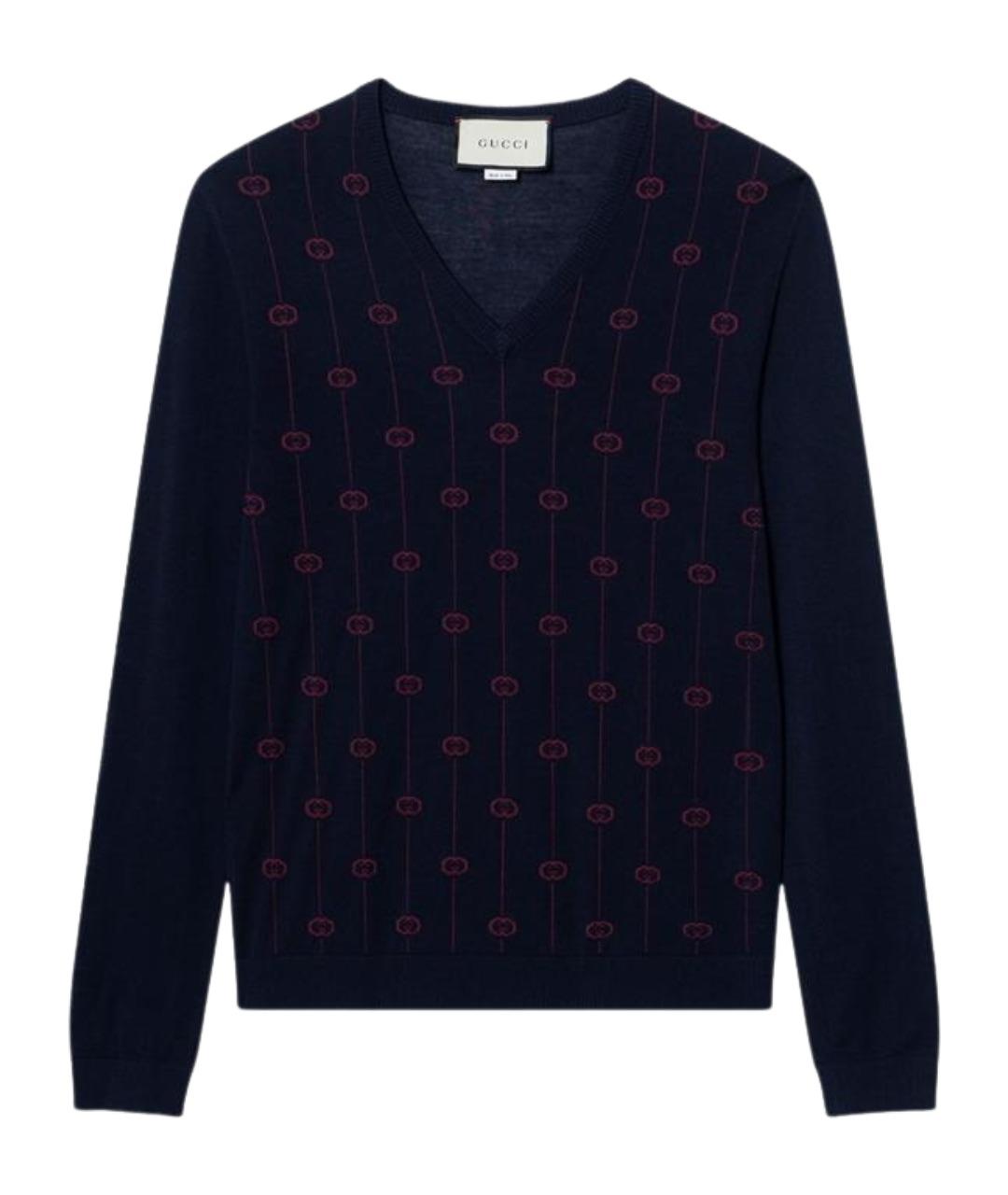 GUCCI Синий джемпер / свитер, фото 1