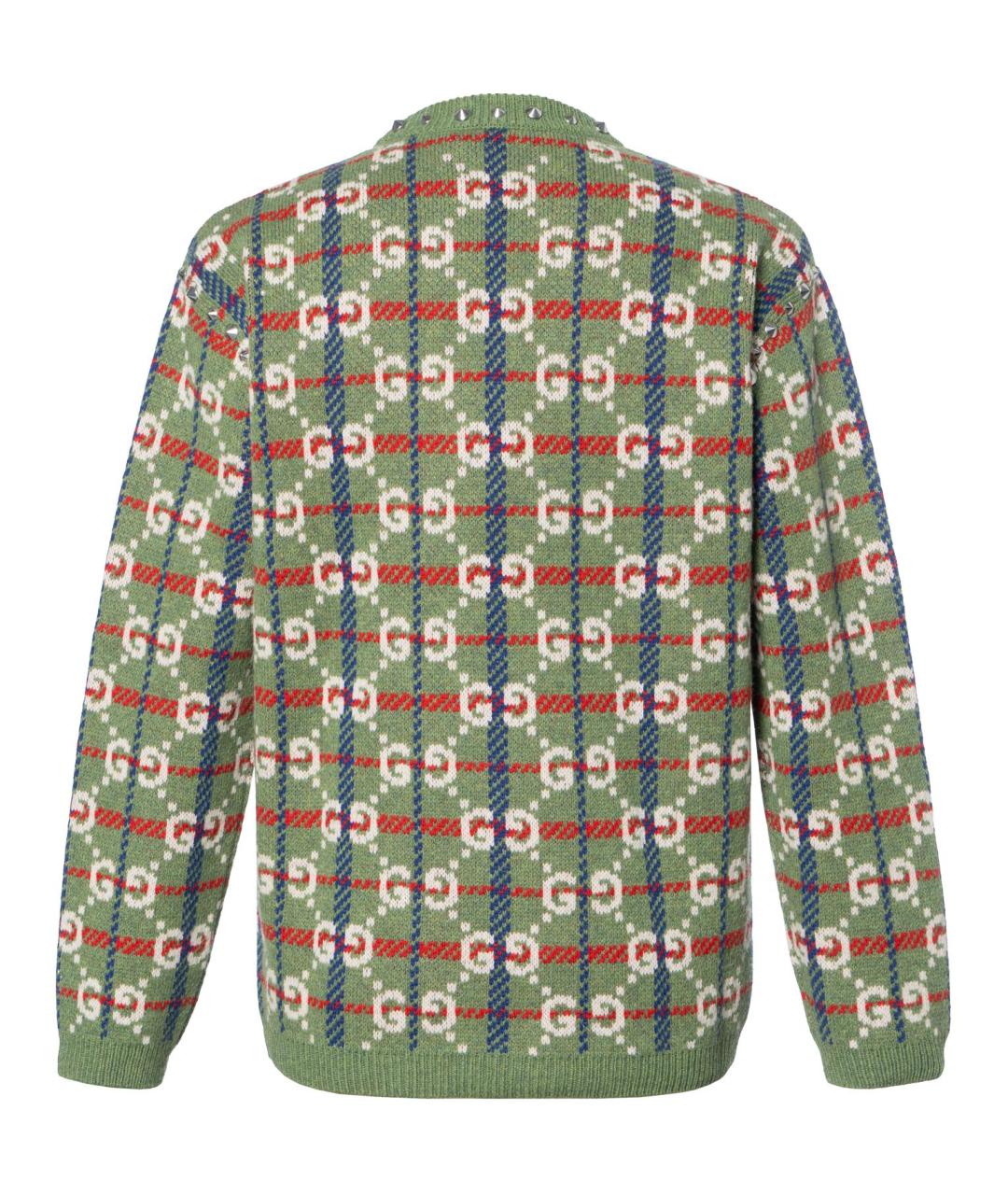 GUCCI Зеленый шерстяной джемпер / свитер, фото 2