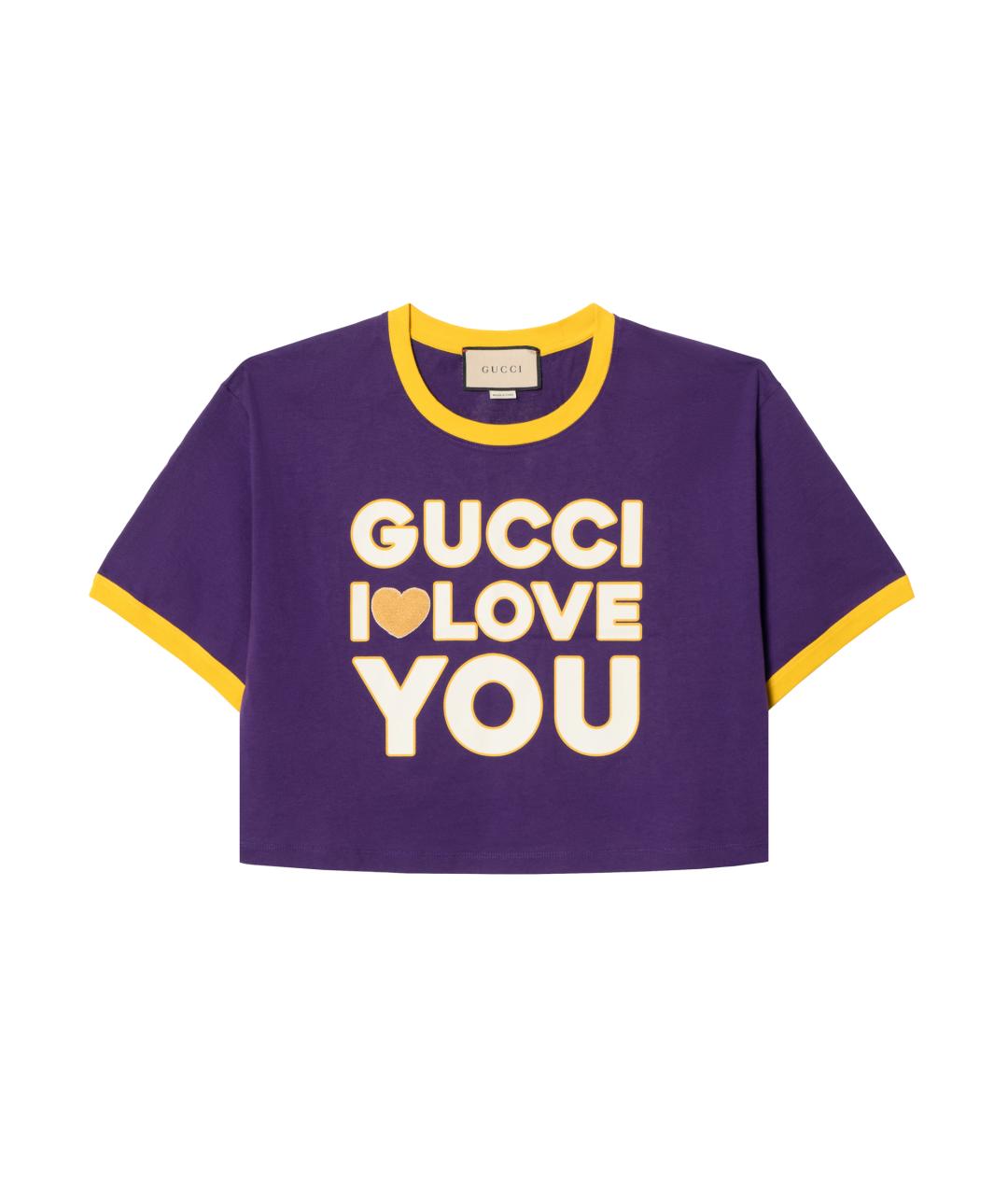 GUCCI Фиолетовая хлопковая футболка, фото 1