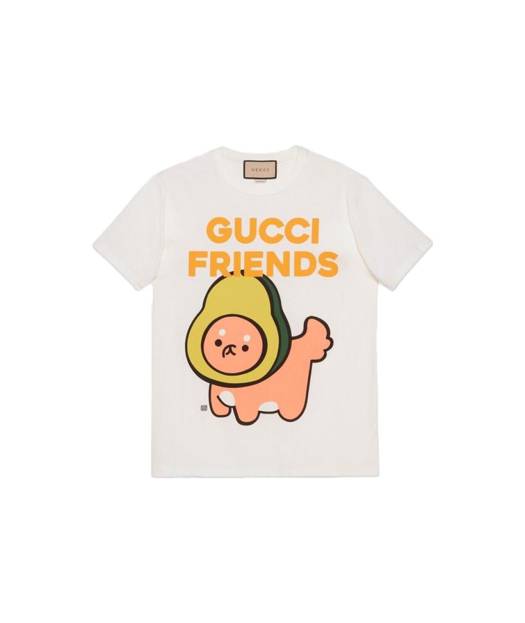 GUCCI Белая хлопковая футболка, фото 1