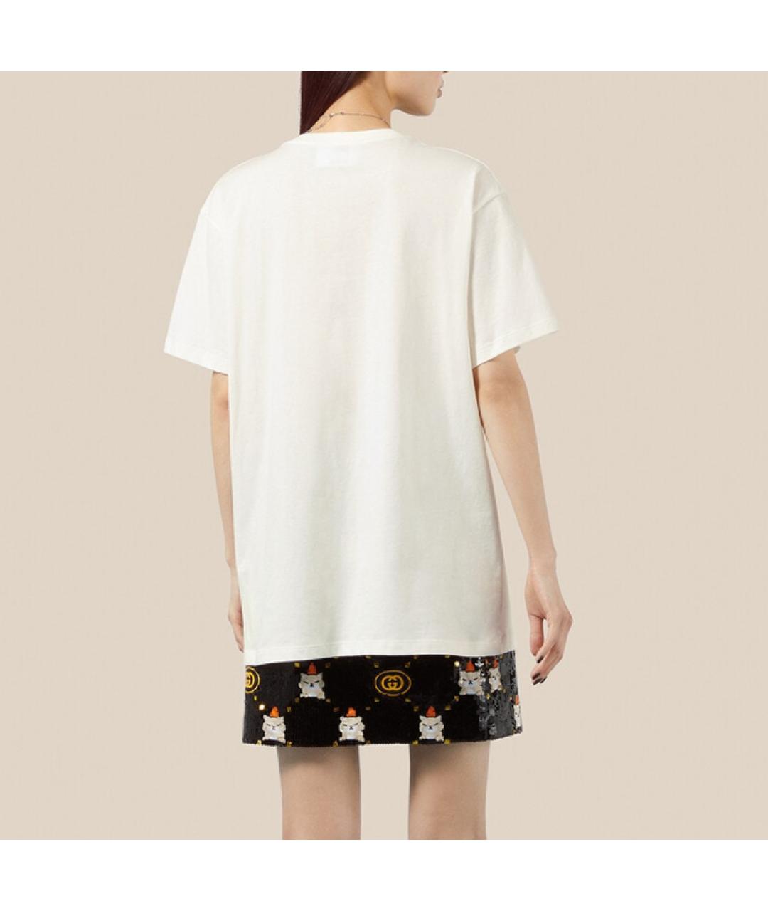 GUCCI Белая хлопковая футболка, фото 3