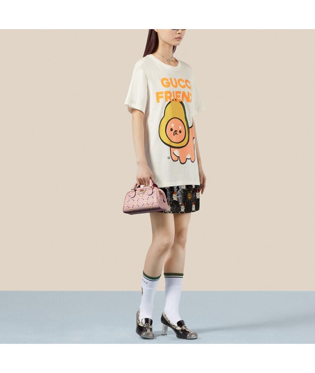 GUCCI Белая хлопковая футболка, фото 4
