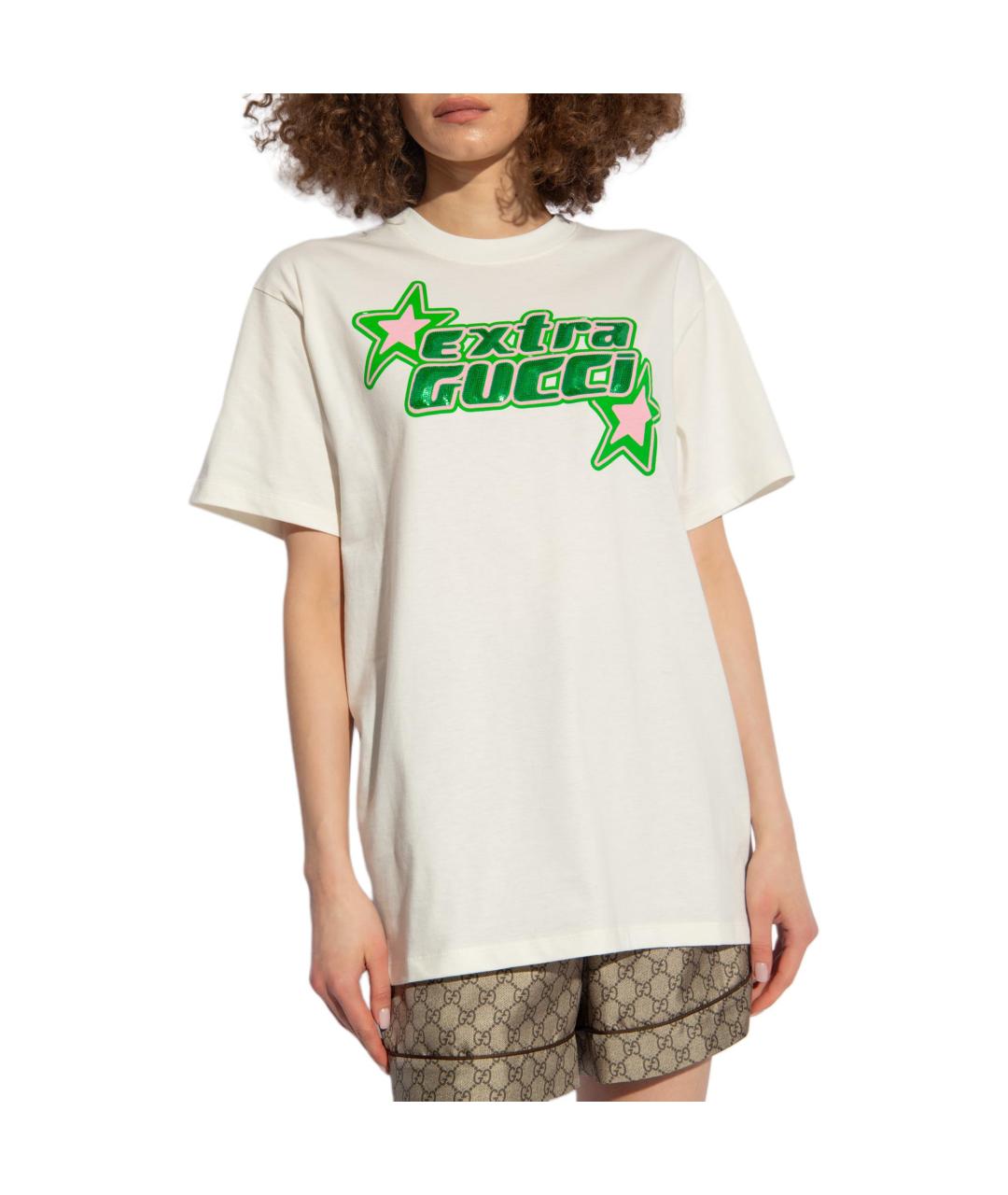 GUCCI Белая футболка, фото 3