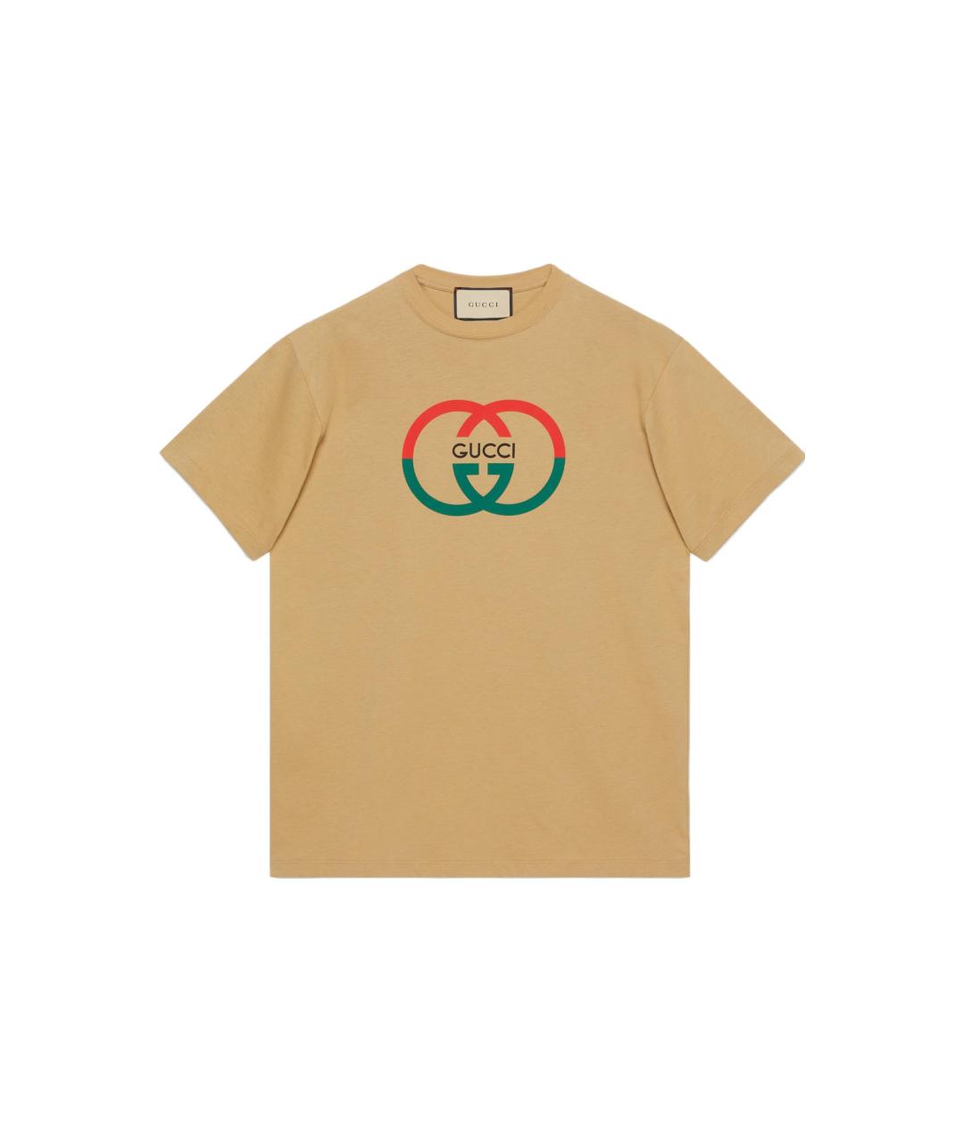 GUCCI Бежевая хлопковая футболка, фото 1
