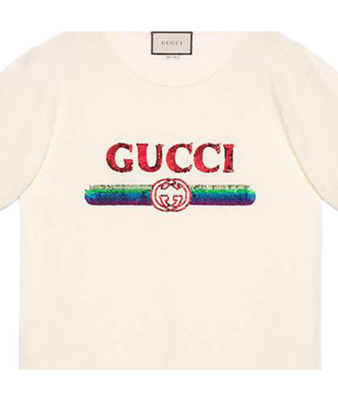 GUCCI Бежевая хлопковая футболка, фото 5