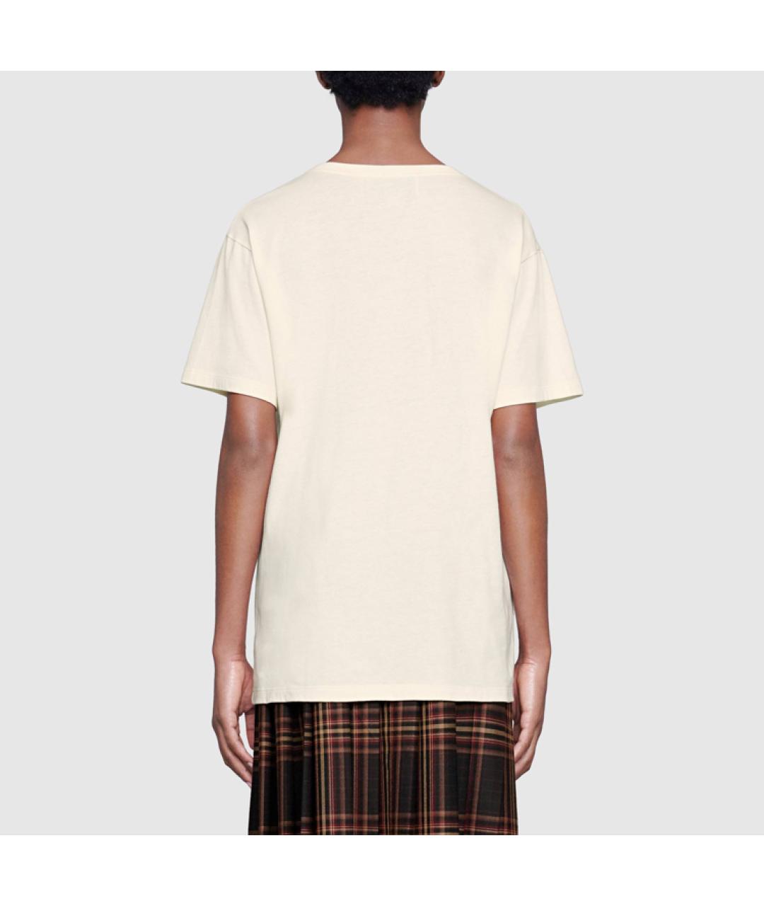 GUCCI Бежевая хлопковая футболка, фото 3