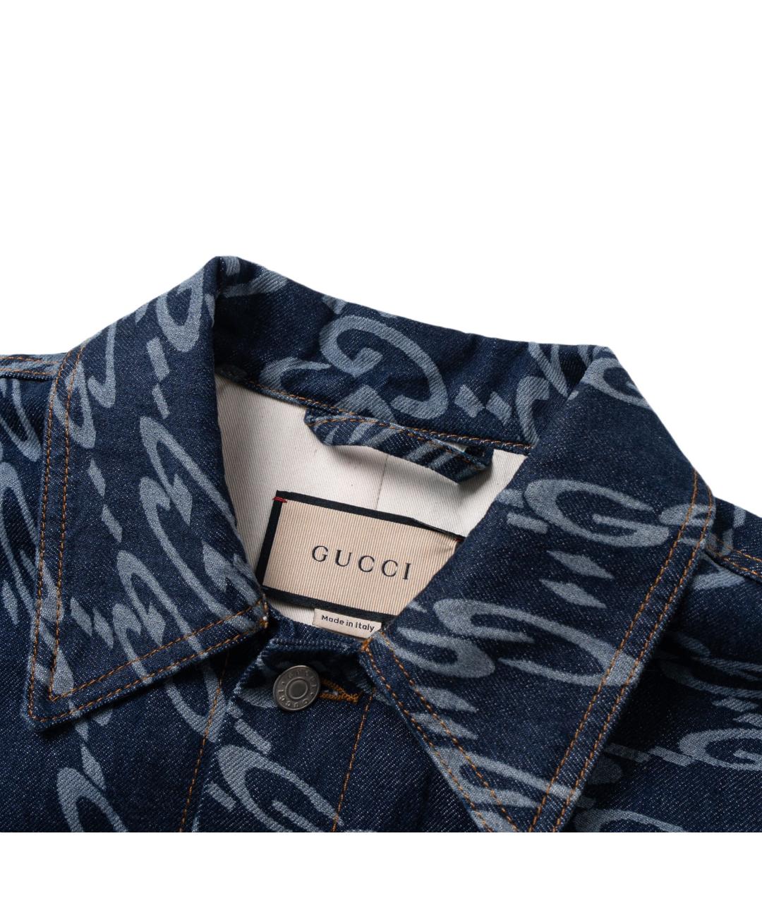 GUCCI Темно-синяя деним куртка, фото 3