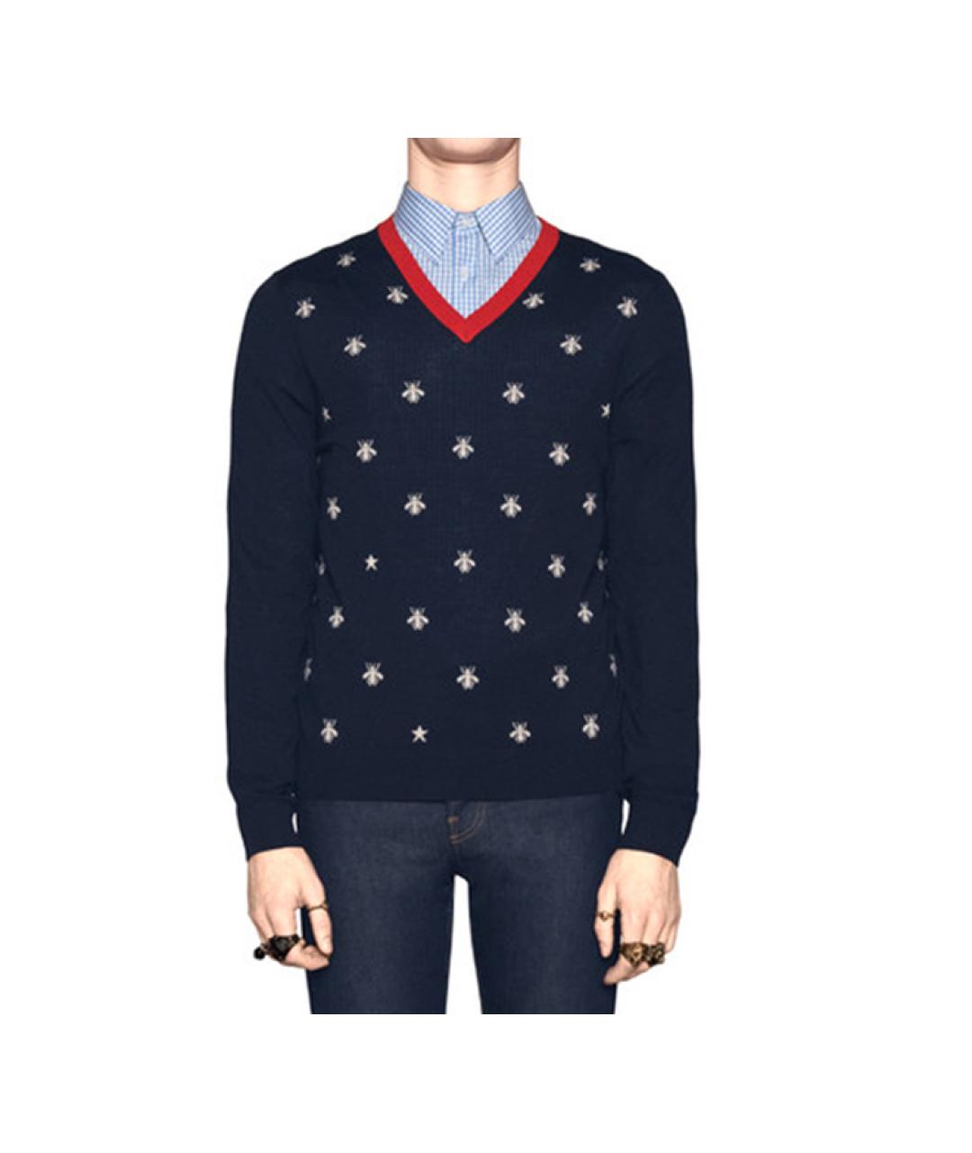 GUCCI Синий джемпер / свитер, фото 3