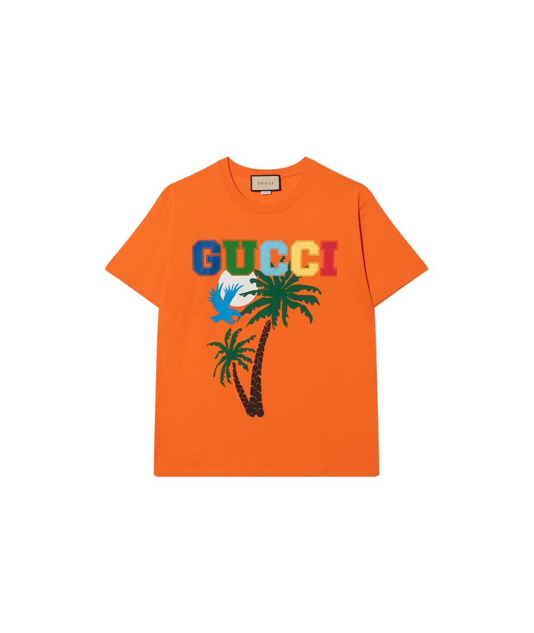 GUCCI Оранжевая футболка, фото 5