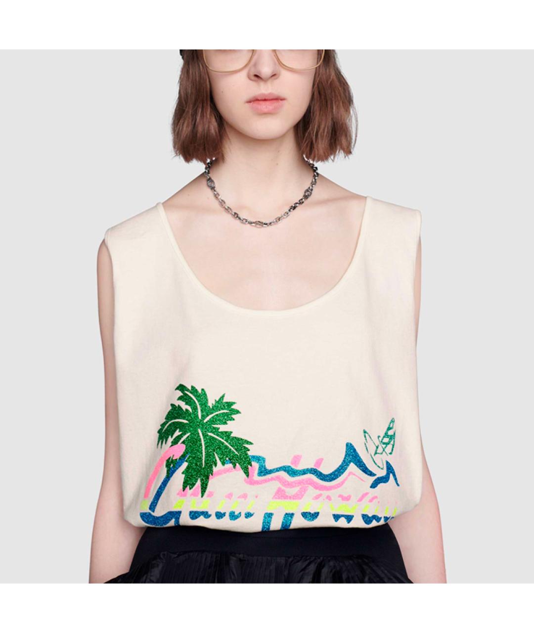 GUCCI Бежевая майка, фото 3