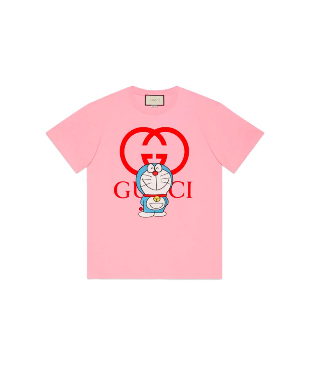 GUCCI Розовая хлопковая футболка, фото 1