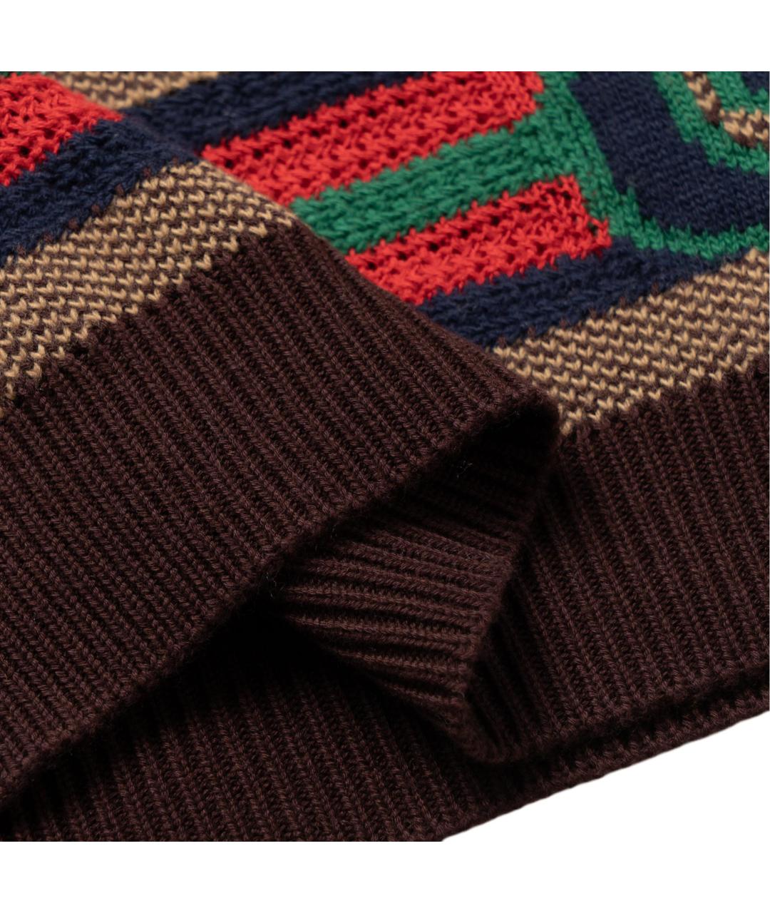 GUCCI Коричневый шерстяной джемпер / свитер, фото 3