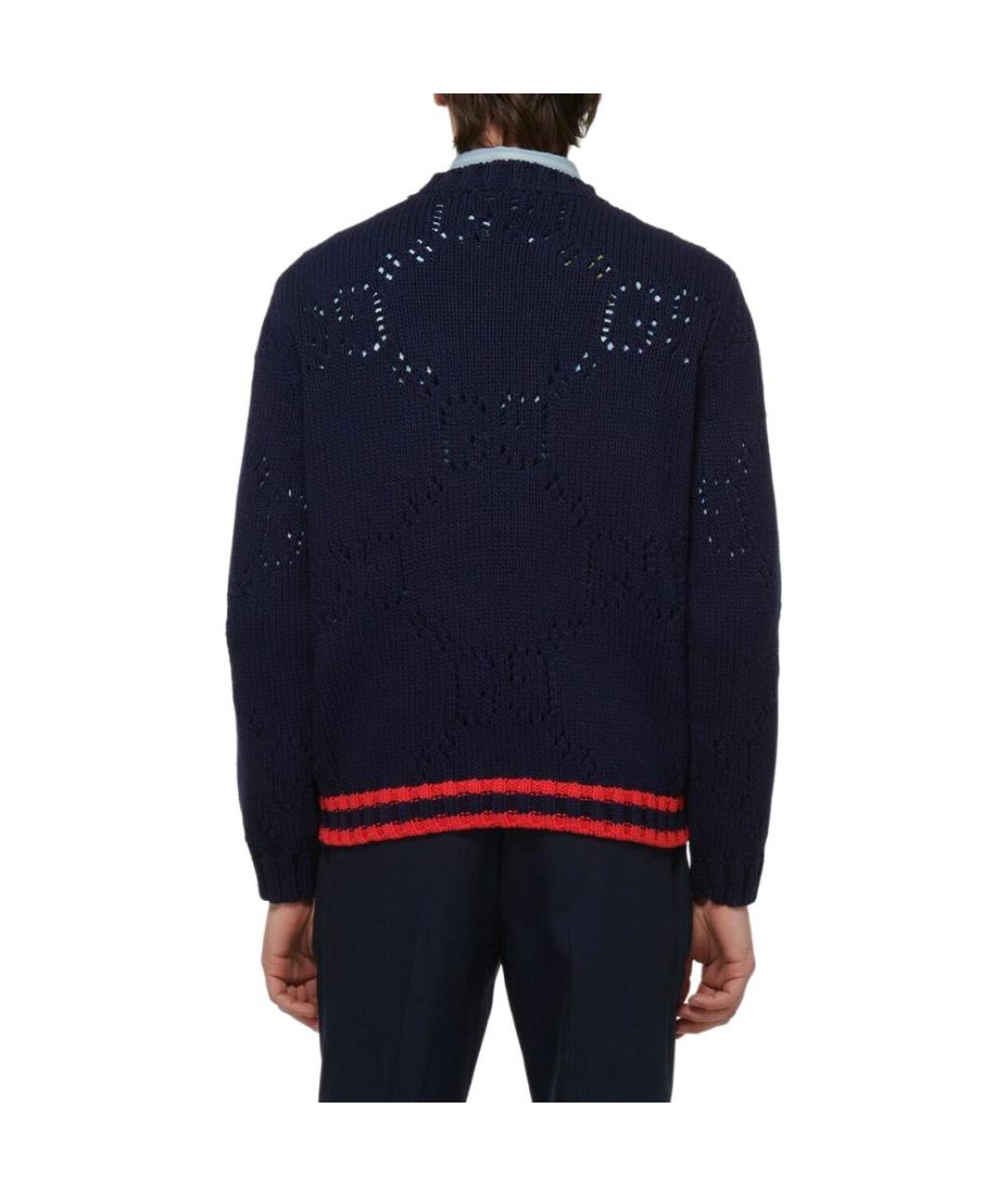 GUCCI Темно-синий хлопковый джемпер / свитер, фото 4