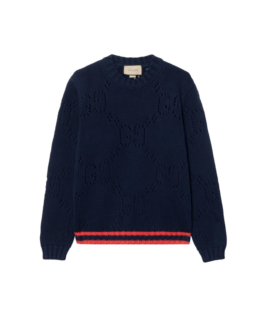 GUCCI Темно-синий хлопковый джемпер / свитер, фото 1